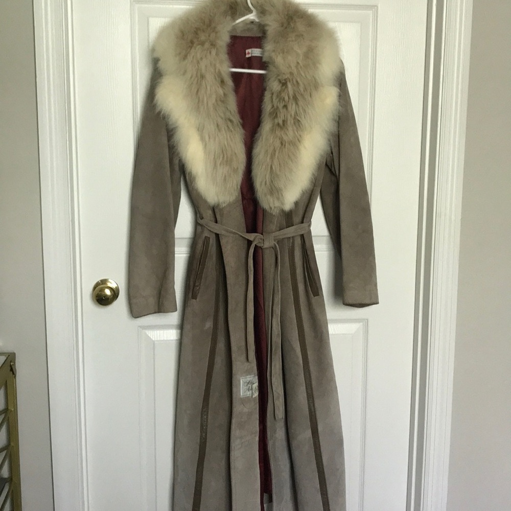 Saks Fifth Avenue Fur/Leather Coat Sz 14 or M/L